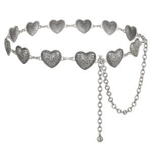 Women Western Metal Silver Chain Belt Concho Belt Cowgirl Waist Link For Jeans🐦